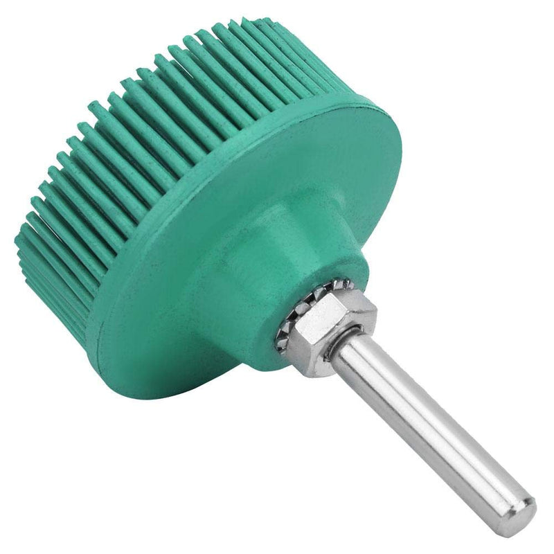 [Australia - AusPower] - Bristle Disc with Connecting Rod, Electric Drills Accessories for Metal Fine Finishing Cleaning Polishing Grinding Deburring Removing Rust Scratches(Green 50#) 