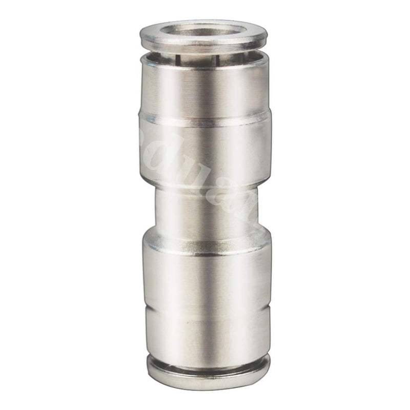 [Australia - AusPower] - Beduan Push to Connect Fitting 3/8" OD Nickel-Plated Copper Pneumatic Air Fitting Straight Union Tube Connector 3/8 Inch 1 