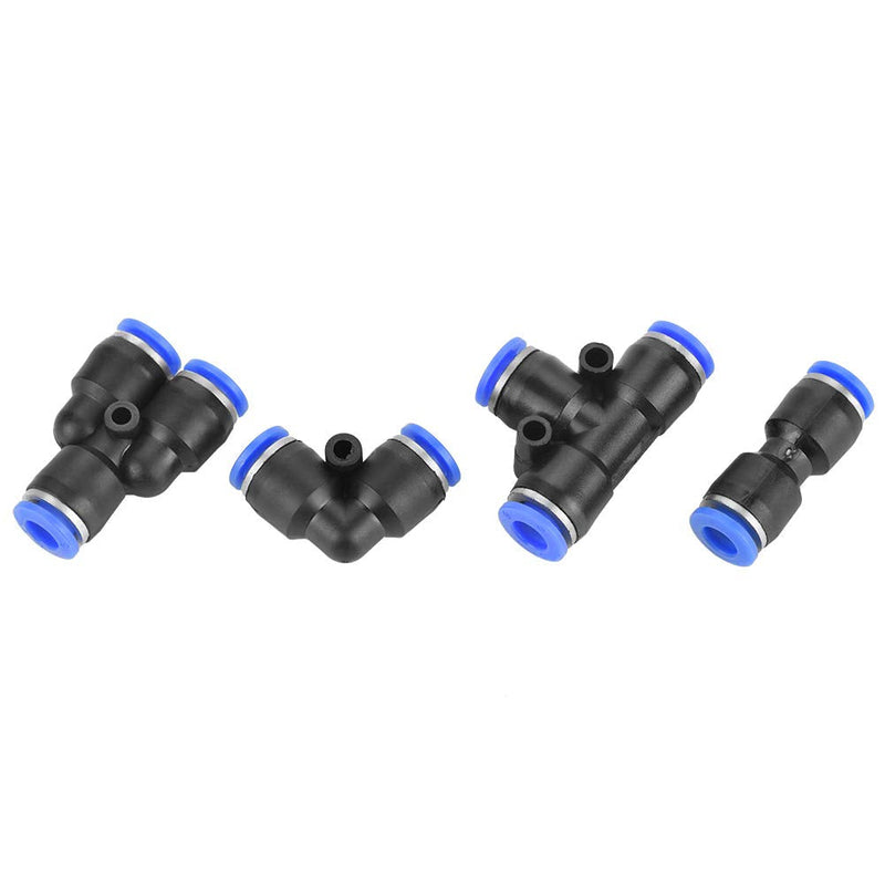 [Australia - AusPower] - 40Pcs 4 Shapes 1/4" Air Push Quick Fittings, Quick Connect Push in to Connect Water Tube Fitting 