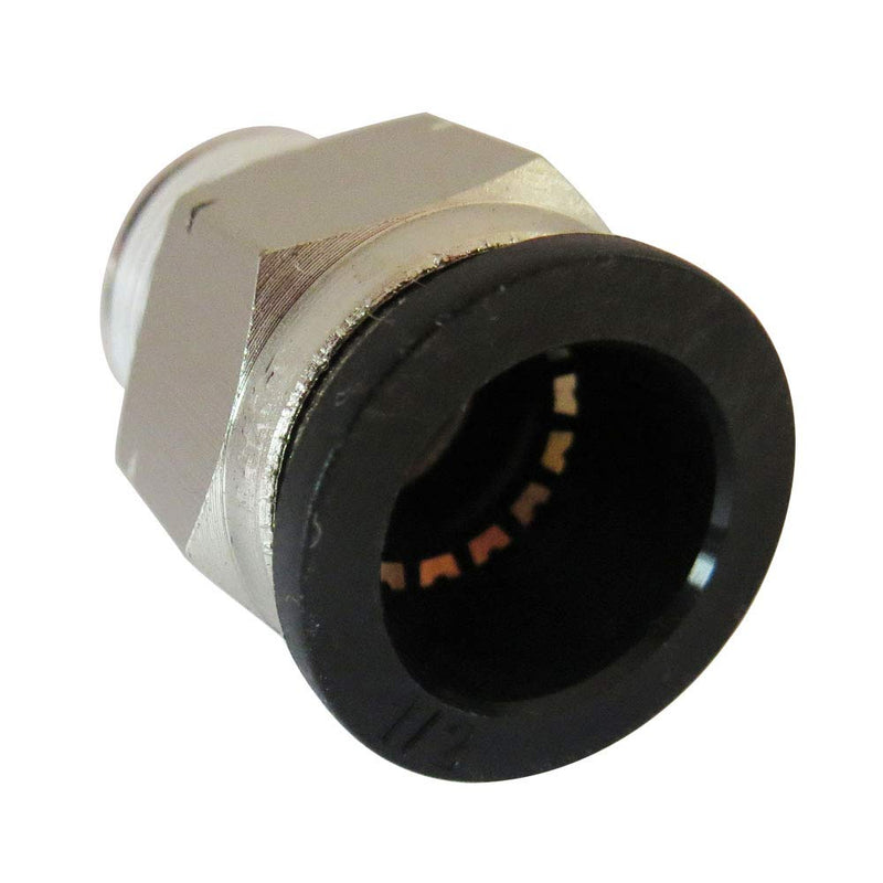 [Australia - AusPower] - Metalwork Push to Connect Pneumatic Tube Fitting, 1/2" Tube OD x 3/8" NPT Male Thread Straight Connector Adapter (Pack of 5) 