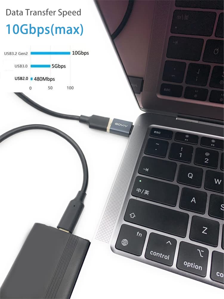 [Australia - AusPower] - GOYIY USB C to USB Adapter, USB C Male to USB Female Adapter, USB3.2 Gen 2，2-Pack, Compatible with MacBook Pro/Air, iMac, iPad Mini/Pro, Mobile Phone and Other Type C or Thunderbolt 4/3 Devices(Grey) Grey 
