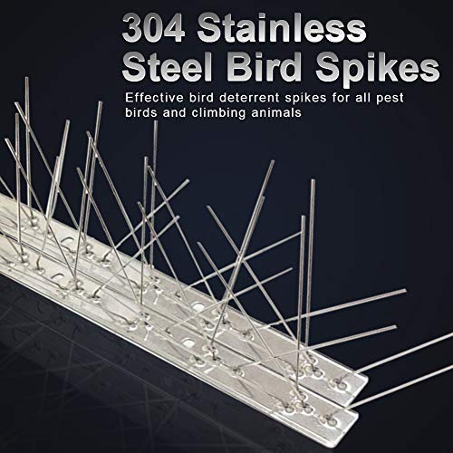 [Australia - AusPower] - Bird Spikes for Pigeons Small Birds Cat,Stainless Steel Deterrent -Cover 4 Feet (5 Pack) 