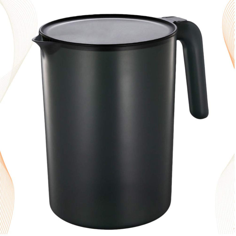 [Australia - AusPower] - Cabilock 2000ML Plastic Pitcher Iced Tea Pitcher with Lid and Handle Hot Cold Water Carafe Water Pitcher Jug for Juices Beverage Camping Picnics (Black) 19Ã—18.7CM Black 