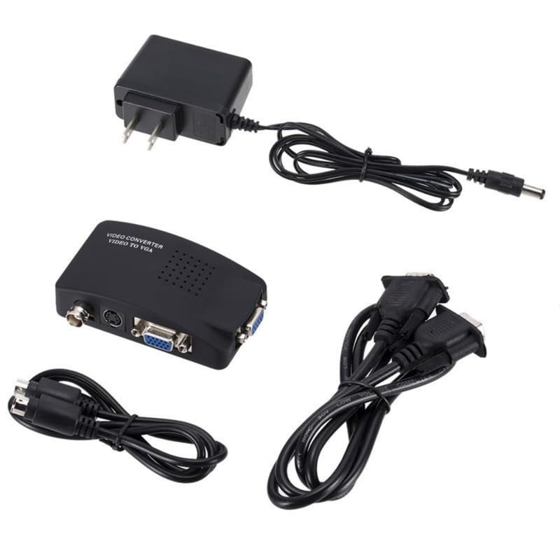 [Australia - AusPower] - SAIZHUO BNC to VGA, S Video VGA to VGA Converter CCTV Camera PC to TV Adapter BNC Input to VGA Input to VGA Output Laptop Computer Monitor Converter for DVR DVD Player Support PAL NTS 