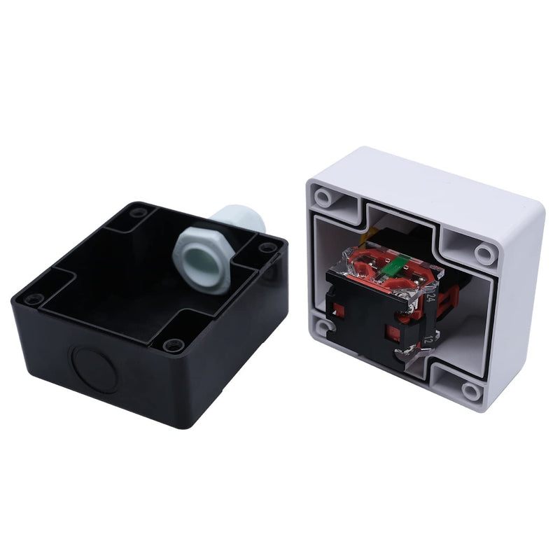 [Australia - AusPower] - mxuteuk Momentary Push Button Switch Station Box Exit Button Switch ABS Weatherproof for Automatic Gate Openers One Button Exterior Opener LA36-11BN-G-BOX-W 