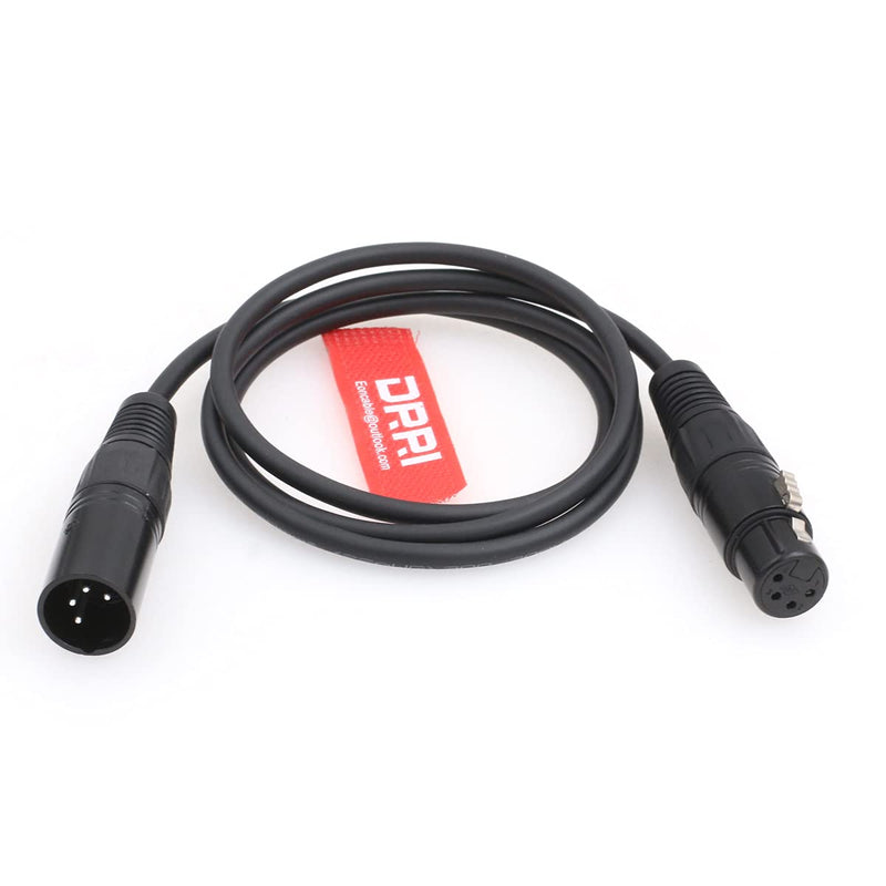 [Australia - AusPower] - DRRI 4-Pin XLR Female to 4-Pin XLR Male Power Cable for Panasonics Sony F55/F5 Camera (1M, Regular Type) 1M 
