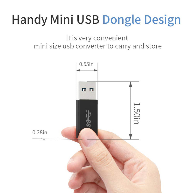 [Australia - AusPower] - [10Gbps] USB C Female to USB Male Adapter (2-Pack), WARMSTOR USB A to USB C 3.1 Gen 2 Adapter Support Double Sided Data Sync & 60W Fast Charging - Compatible with Oculus Link, PC, Laptop, Power Bank 