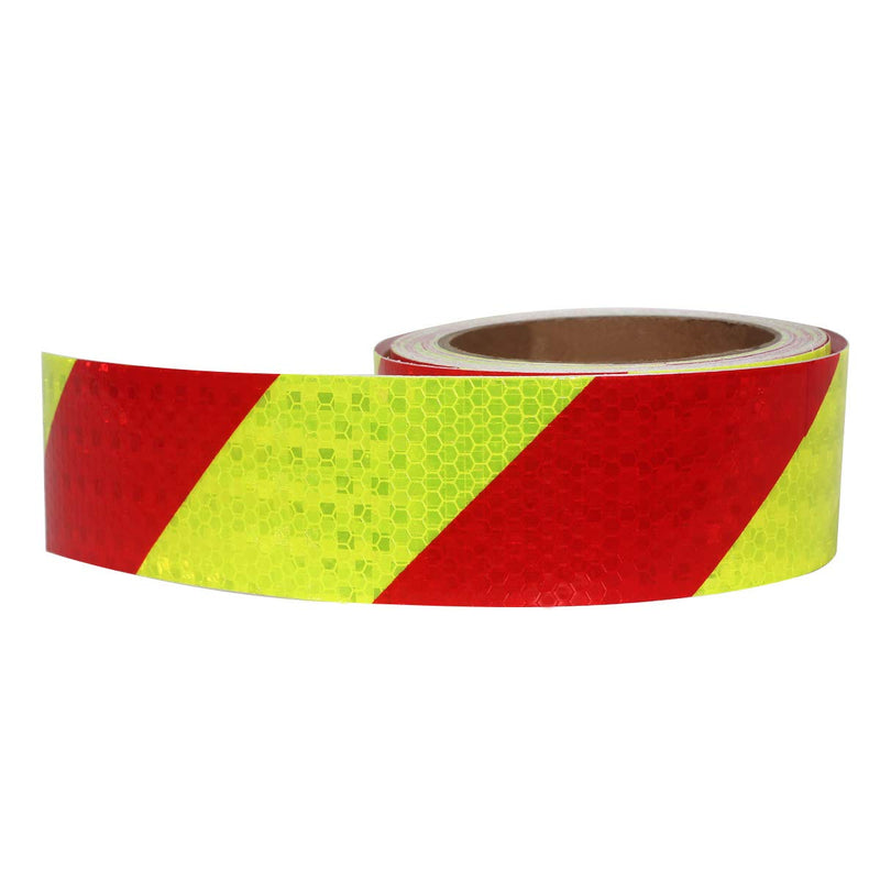 [Australia - AusPower] - AISEY Reflective Tape Conspicuity Waterproof Yellow/Red Safety Caution Strips Tape Outdoor, Reflector Hazard Tape Stickers, Trailer Reflectors 2 X 30ft 2"x30ft 