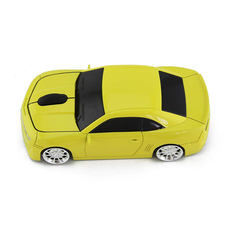 [Australia - AusPower] - Ai5G for CL Car Mouse Wireless Sport Car Shape Mouse Laptop Desktop Computer Mouse Optical Mice with 2.4GHz Nano USB LED Headlight (Yellow) Yellow 