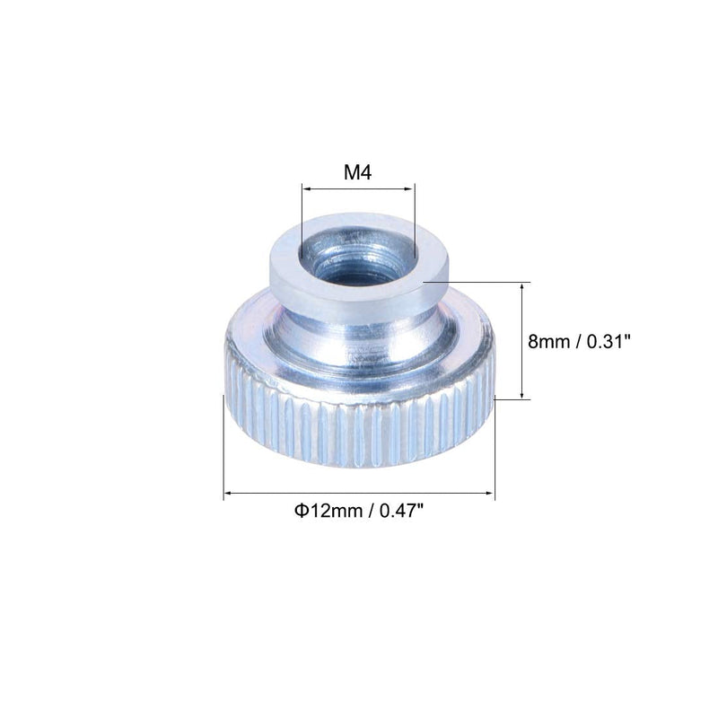 [Australia - AusPower] - uxcell Knurled Thumb Nuts, 20Pcs M4x0.7mm Iron Round Knobs Fastener for 3D Printer Parts, Silver Tone M4 