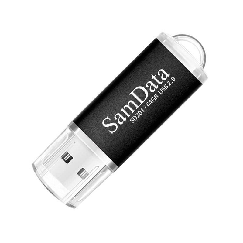 [Australia - AusPower] - SamData 2 Pack 64GB USB Flash Drives USB 2.0 Thumb Drives Memory Stick Jump Drive Zip Drive, 2 Colors: Black Gold Black Gold 2*64GB 