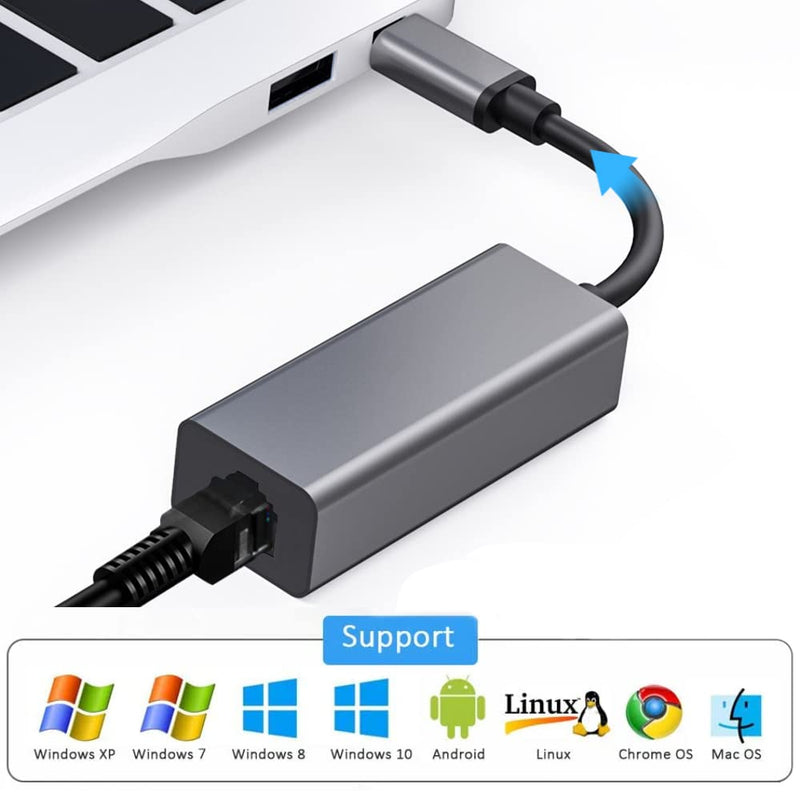 [Australia - AusPower] - USB C to Ethernet Adapter [2.5Gbps] USB Type-C to Ethernet Adapter Thunderbolt 3/4 to Network Converter for iPad Pro/Air, MacBook Pro/Air, Android Phones/Tablets, Laptops, More 2500Mbps USB C Network Adapter 