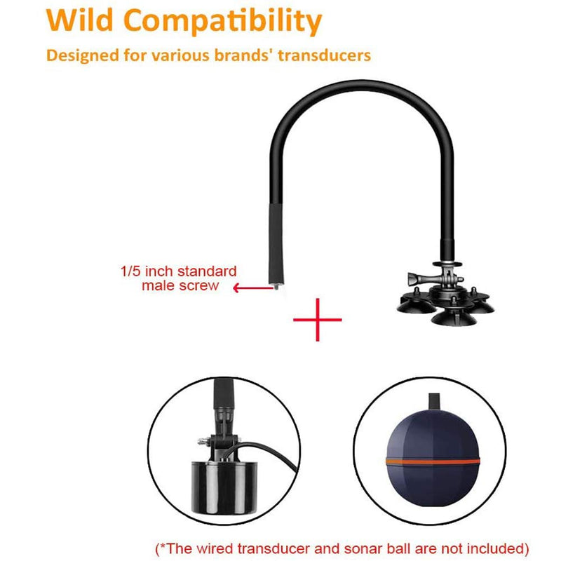 [Australia - AusPower] - LUCKY Fish Finder Transducer Mount Arm Kayak Bracket Transducer Mounting Arm Flexible for Boat Canoe Kayak Fishing 