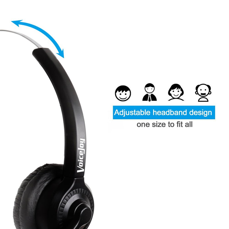 [Australia - AusPower] - Office Headset with RJ9 Plug for Yealink T20P T22P T26P T28P Phones Work for Avaya 1608 9630 9640 9650 9620,GrandStream GXP-2130 2140 2160 