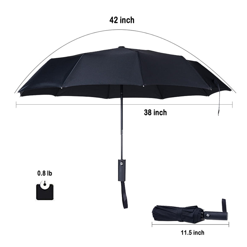 [Australia - AusPower] - NPCQUN Compact Travel Umbrella Windproof Collapsible Auto Folding Mini Small Umbrella Black 