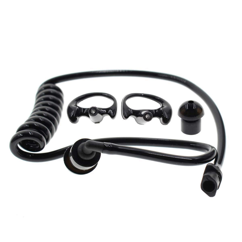 [Australia - AusPower] - AUTOKYA Pair Black Accoustic Ear Tube Black Medium Earmold for Police Radio Earpiece 