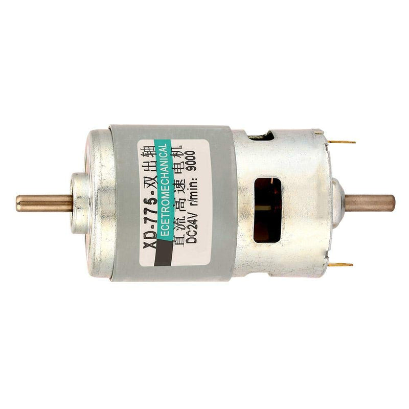 [Australia - AusPower] - 775 DC 12V/24V 50W High Torque Electric Motor, 4500/9000RPM Dual Output Shaft Ball Bearing Electric DC Motor Driver for DIY Parts by Walfron (24V9000RPM) 