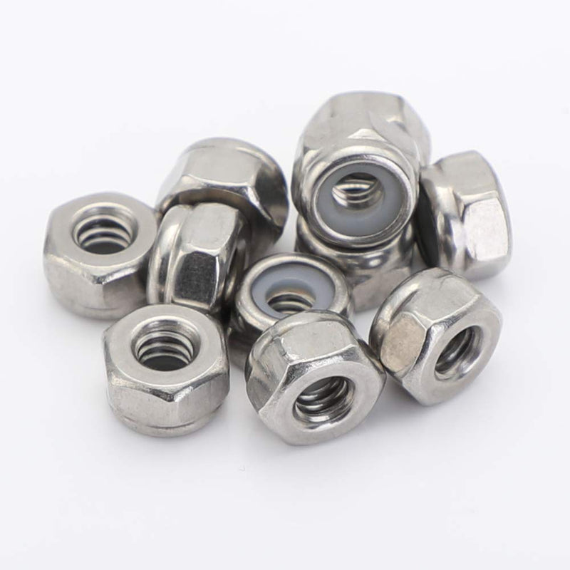 [Australia - AusPower] - 1/2-13 Nylon Insert Hex Lock Nuts Locknuts, 304 Stainless Steel 18-8, Bright Finish (304), 10 PCS 1/2-13 (10 Pack) 