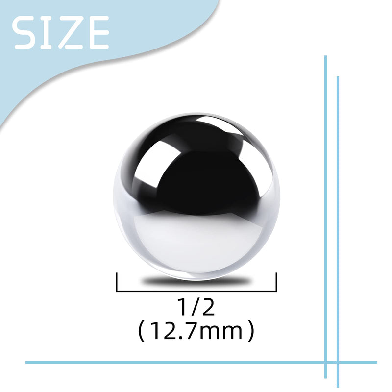 [Australia - AusPower] - Afrowlle 1/2 Inch 304 Stainless Steel Ball Bearing, 12.7mm G100 Precision Bearings, 20 Pcs 
