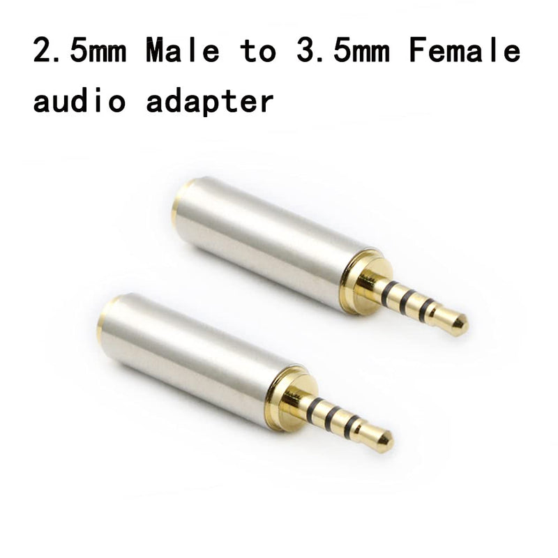 [Australia - AusPower] - RGzhihuifz 3.5mm Female to 2.5mm Male Audio Adapter Converter Headphone 2.5mm to 3.5mm 3 Ring Jack Stereo or Mono 2 Pack 