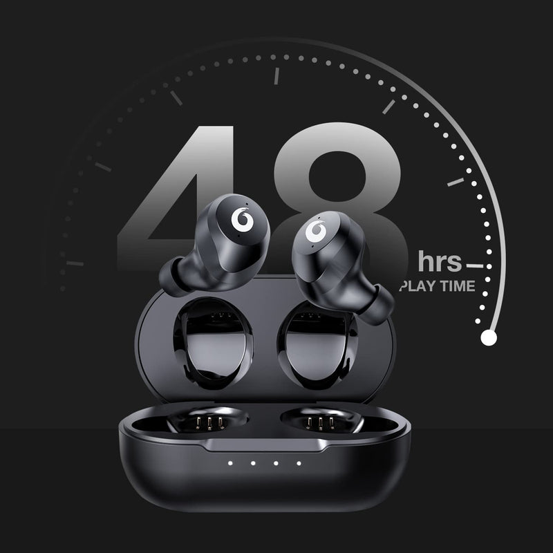 [Australia - AusPower] - bitine X9 Wireless Earbuds Bluetooth 5.2 Headphones Waterproof Stereo Earphones in Ear Touch Control with Microphone Headset with Deep Bass for Sport, Gaming and Running Black-gray 