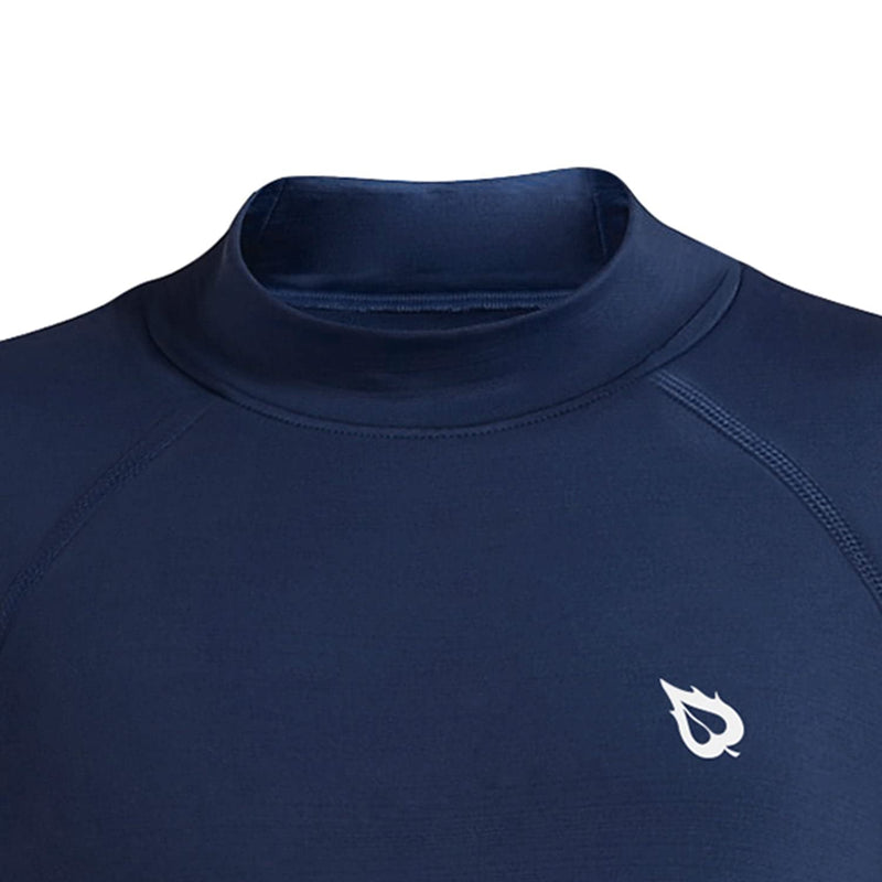 [Australia - AusPower] - BALEAF Youth Boys' & Girls' Compression Thermal Shirt Fleece Baselayer Long Sleeve Mock Top Navy Size XL 