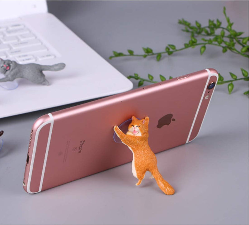[Australia - AusPower] - JBBERTH 6 Pack Different Cats Smart Phone Sucker Holder Cute Cat Support Resin Cell Phone Holder Stand Sucker Tablets Desk Sucker Smartphone Holder。 