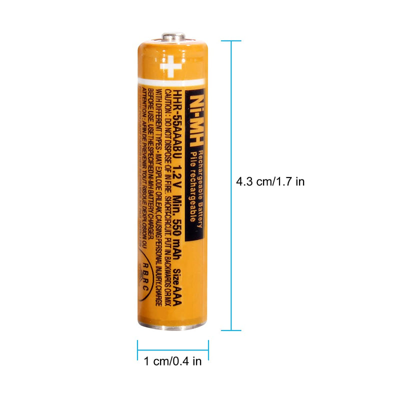 [Australia - AusPower] - NI-MH AAA Rechargeable Battery 1.2V 550mah 4-Pack AAA Batteries for Panasonic Cordless Phones, Remote Controls, Electronics 550mah 4pack 