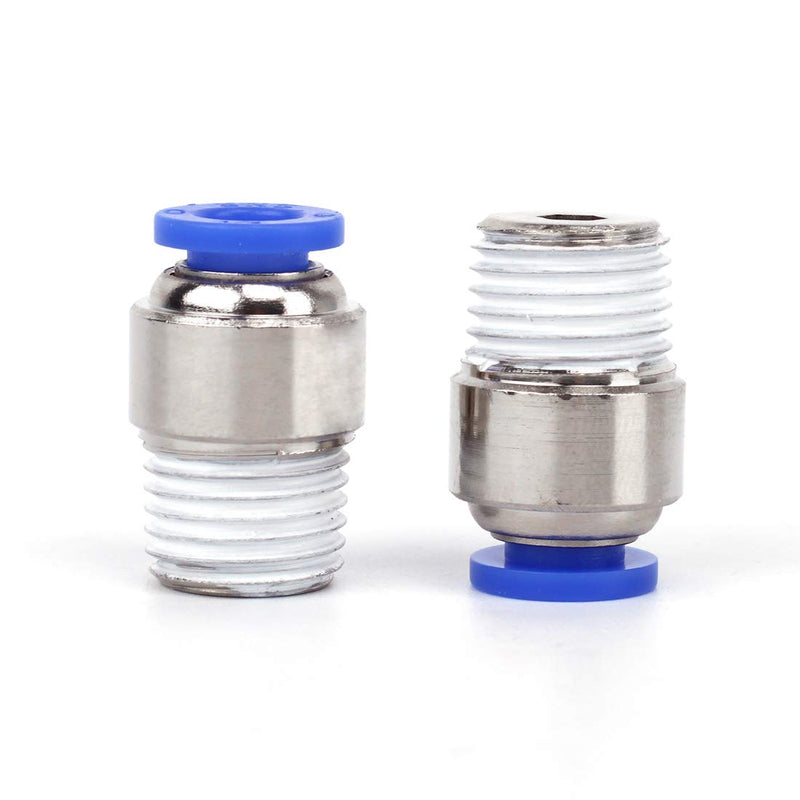 [Australia - AusPower] - SNS SPOC1/4-N02 Straight Nickel-Plated Brass Push to Connect Tube Fitting Male Straight 1/4" Tube OD x 1/4" NPT Thread (10 PCS) SPOC 