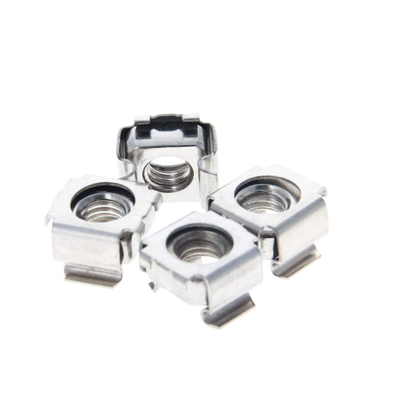 [Australia - AusPower] - MroMax M8 Cage Nuts for Server Rack Cabinet, 304 Stainless Steel Silver Tone 20Pcs 