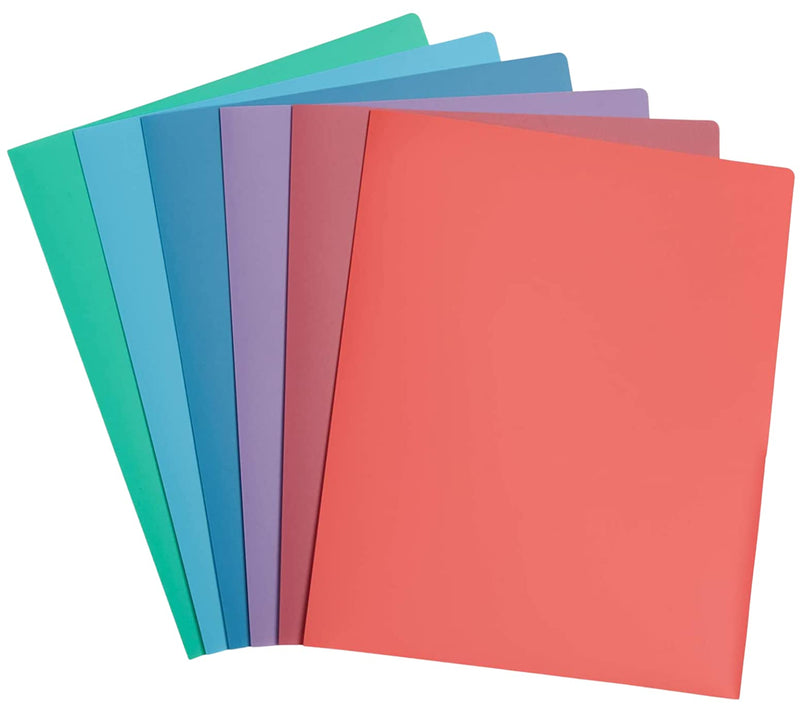 [Australia - AusPower] - 1InTheOffice 2 Pocket Folders Assorted Colors, Folders with Pockets Letter Size, 10 Packs 