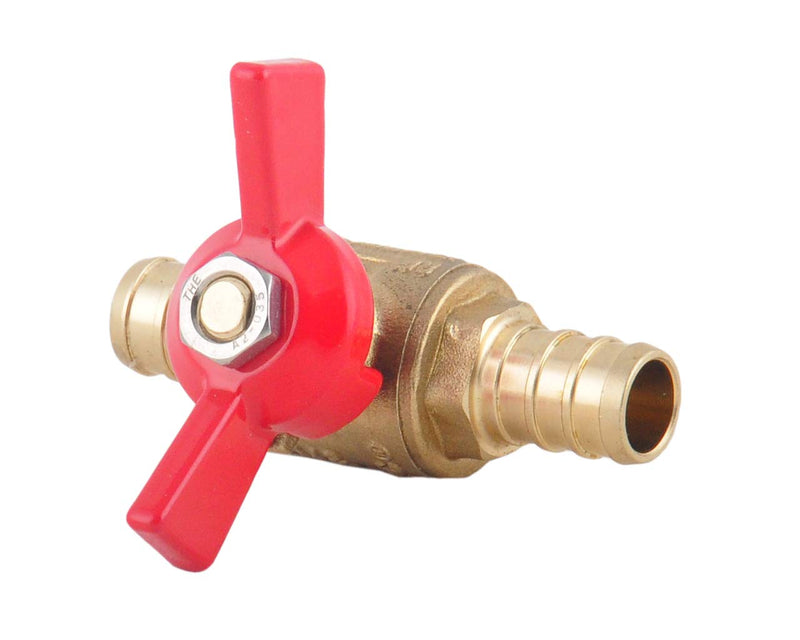 [Australia - AusPower] - PEX Brass Ball Valve, 1/2-in PEX Lead Free Brass Shut off Ball Valve with Red & Blue T (Butterfly ) Handle , PEX Barb Water Valve with cUPC Certified for Cold and Hot water-LD Brand (2-Pack) 2 1/2-in T handle R&B 