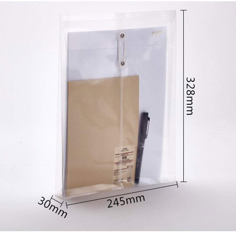 [Australia - AusPower] - YESSART Letter Size Clear Poly Envelopes with String Closure Top Opening Folder Pack of 10 Bottom with Expanding Gusset White-10 Pcs 
