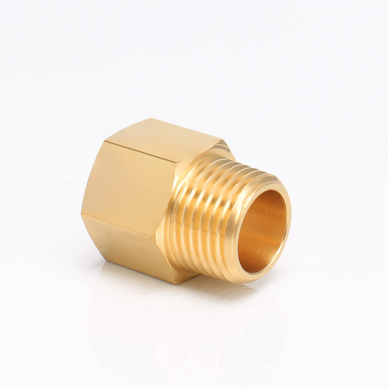 [Australia - AusPower] - BathAce Brass Pipe Fitting, Heavy Duty Metal Thread Solid Brass Reducer Adapter Pipe Reducing Connector, 2 Pack (1/2 Male Pipe x 1/2 Female Pipe) 1/2 Male Pipe x 1/2 Female Pipe 