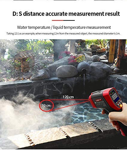 [Australia - AusPower] - UNI-T UT301A+ Infrared Thermometer, Not for Human, -25.6°F to 788°F (-32°C to 420°C) Non-Contact Digital Laser Temperature Gun with LCD Display, Red & Grey 