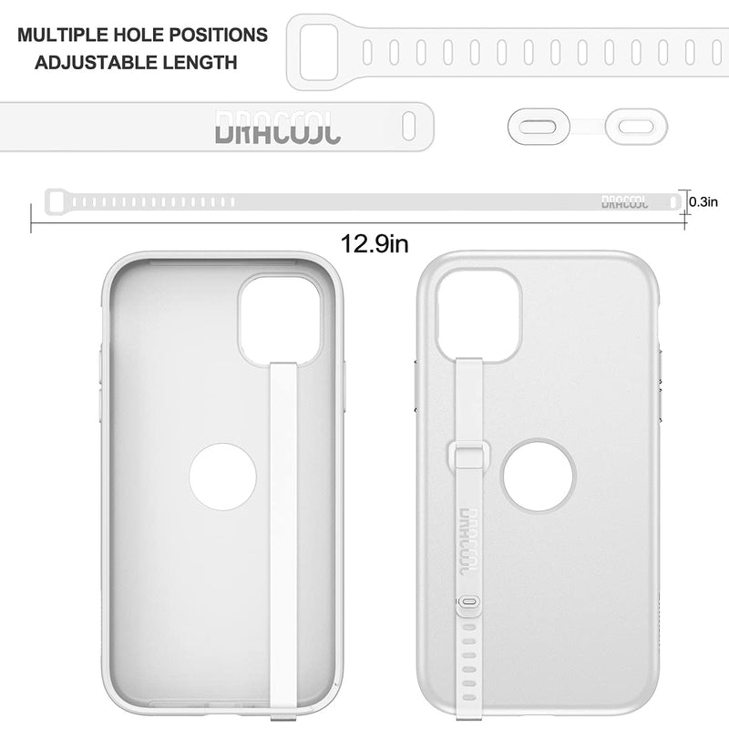 [Australia - AusPower] - Dracool 2 PCS Phone Strap Cell Phone Grip Loop Elastic Hand Finger Holder Secure Silicone Stretching Band Slim Universal Accessory for All Smartphones Mobile for iPhone Samsung Google LG - Transparent 