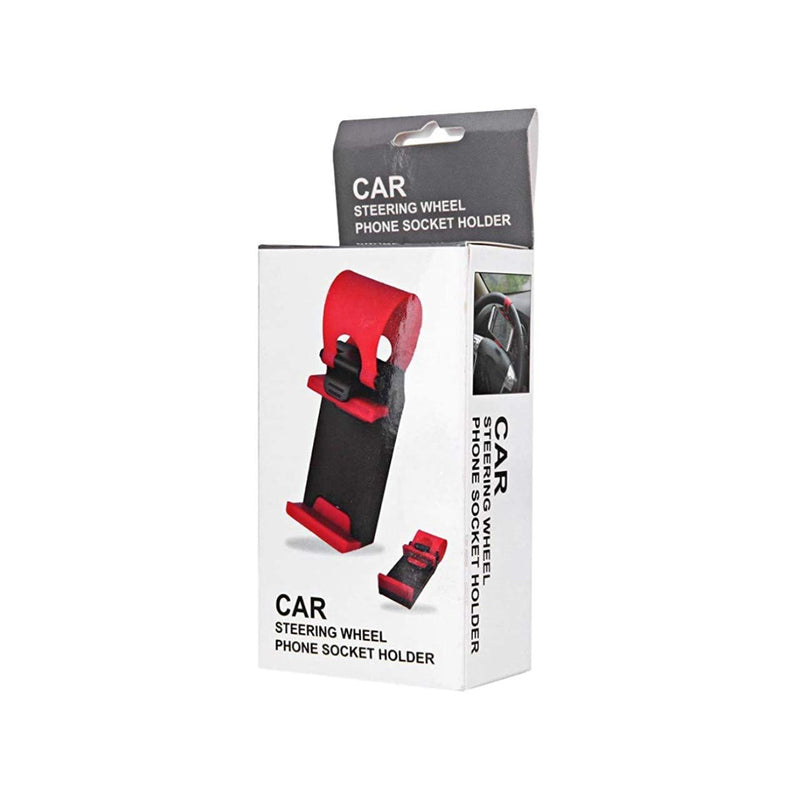 [Australia - AusPower] - Reiko Car Steering Wheel Phone Mount - Retail Packaging - Gray - HLD07-GY Standard Packaging 