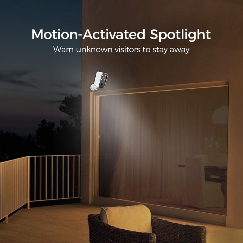 [Australia - AusPower] - 3-Link Solar Camera Outdoor Wireless, Battery Security Cameras with Solar Panel for Home Security, No Monthly Fee, Motion-Activated Spotlight, Motion Detection Alert, Night Vision, Works with Alexa 