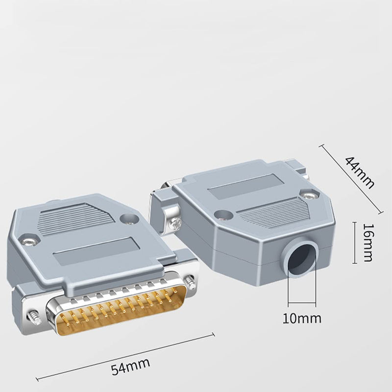 [Australia - AusPower] - Jienk 5PCS DB25 Male RS232 D-SUB Serial Solder Cup Connectors Kit, Gold Plated Joints RS232 Serial Solder Type Port 25 Pin D Sub Couplers with Plastic Hoods, Strain Relief Grommet and Screws 