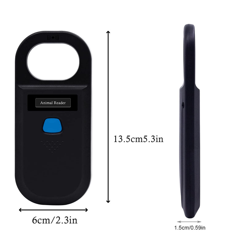[Australia - AusPower] - Portable OLED Display Pet Microchip Scanner, FDX-B ISO 11784/11785 and RFID EMID Animal Handheld Reader with Information Storage for Animal Tracking and Management 