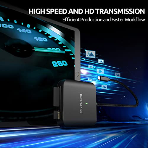 [Australia - AusPower] - DriverGenius HB080 | 3-in-1 Compact Flash (CF-I) Card Reader USB-C UHS-II SD/MicroSD Card Reader for DSLR Camera - Metal, Win & Mac 