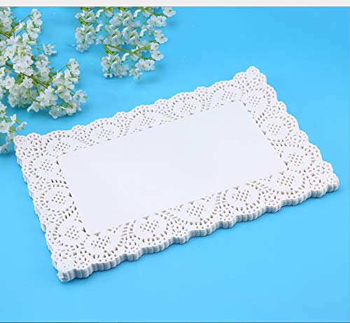 [Australia - AusPower] - SCHOLMART Rectangle Paper Doilies Paper Lace Doilies Tea Party Placemats Disposable Wedding Birthday Party Tableware Cake Packing Pad (6 x 9 Inch) 