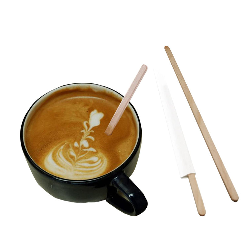 [Australia - AusPower] - 180 Pcs Disposable Wooden Coffee Stirrers by WerkaSi, 7-inch Drink Stirrers Sticks 