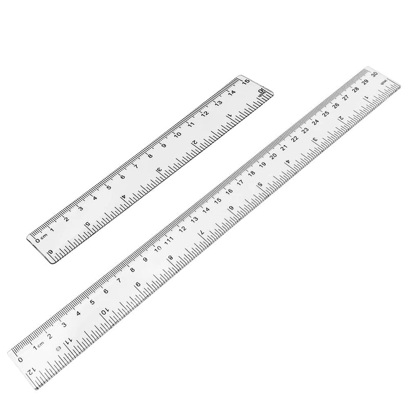 [Australia - AusPower] - 10 Pack Plastic Rulers, findTop Straight Ruler Measuring Tool for School Office with Centimeters and Inches(Clear, 6 Inch,12 Inch) 