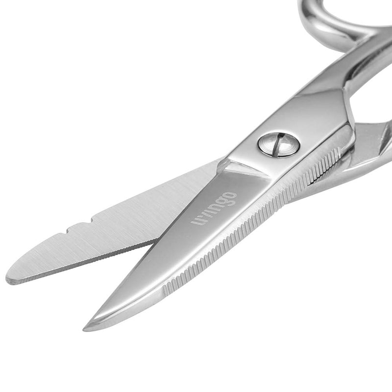 [Australia - AusPower] - LIVINGO 5-1/5 Inch Heavy Duty Electrician Scissors, Professional Forged Stainless Steel Electrical Shears with Notches for Industrial Stripping, Cutting Telecom Cable, Wire 