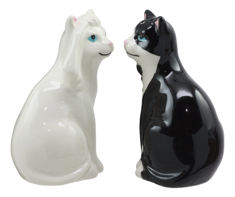 [Australia - AusPower] - Ebros Wedding Cats Feline Black And White Cats In Tuxedo And Bridal Gown Salt And Pepper Shakers Ceramic Magnetic Figurine Set 3.75"H 