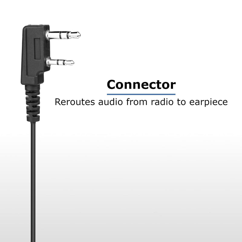 [Australia - AusPower] - The Comm Guys 1-Wire Acoustic Tube Earpiece and Mic Headset, Compatible with Kenwood 2-Pin Two Way Radios, NX-1300 NX-340 TK-3402 TK-2170 TK-3312 TK-3360 TK-2312 NX-P1200 and NX-P1300 