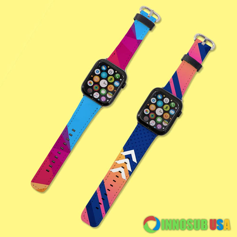 [Australia - AusPower] - Sublimation Large Watch Band Compatible with Apple Smart Watch (42/44mm) - DIY Print on Blank PU Leather by INNOSUB USA Large x1 
