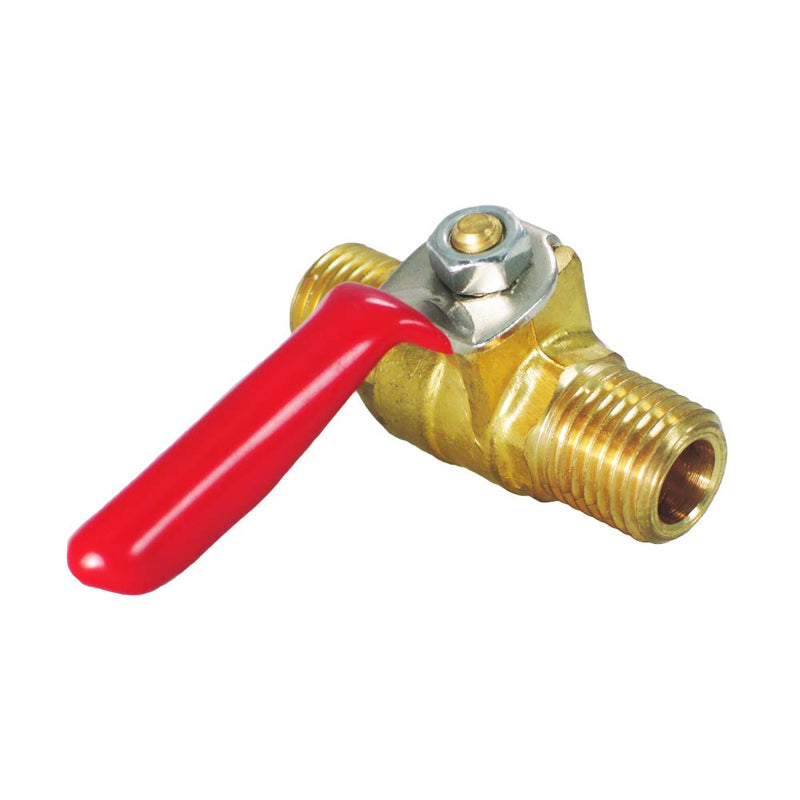 [Australia - AusPower] - Nigo Industrial Co. AN11 Series Forged Brass Mini Ball Valve, 180 Degree Operation Handle, Rated to 600WOG (1/8" NPT Male x 1/8" NPT Male, Forged Brass, 1) 1/8" NPT Male x 1/8" NPT Male 