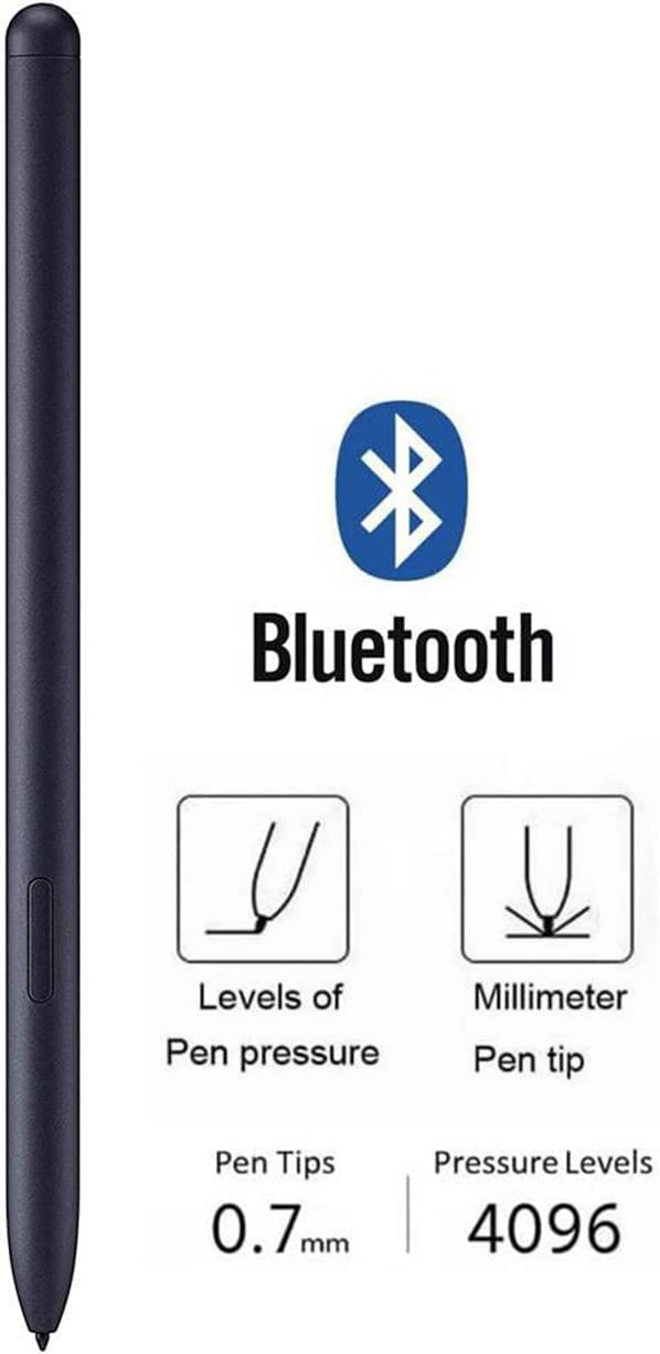 [Australia - AusPower] - Galaxy Tab S7 S Pen (with Bluetooth) Replacement for Samsung Galaxy Tab S7, Tab S7+ Plus, Galaxy Tab S7 FE Pen Touch Stylus Pen + Tips/Nibs (Black) Black 